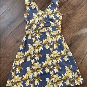 Patagonia Floral Mini Dress in Blue and Yellow